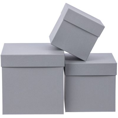 Коробка Cube, L, серая-4
