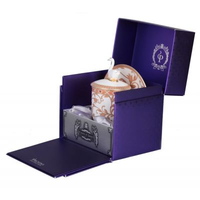 Чайная пара Swan с терракотовым орнаментом-1