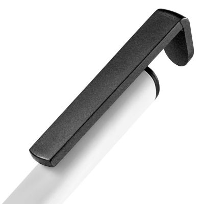 Ручка шариковая Standic с подставкой для телефона, белая-4