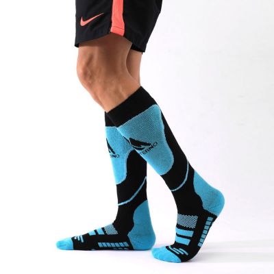 Термоноски высокие Monterno Sport, черные с голубым-6