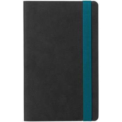 Ежедневник Velours, недатированный, черный с бирюзовым-1