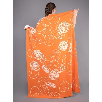 Плед Citrion, оранжево-белый-0