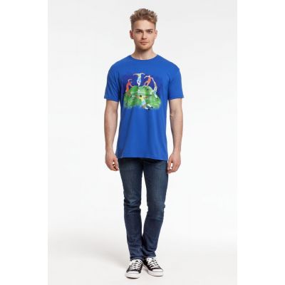 Футболка мужская «Футбол via Матисс» 160, ярко-синяя-4