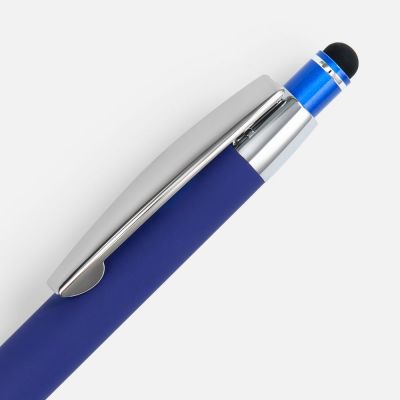 Ручка шариковая Sansen Soft Touch со стилусом, синяя-3