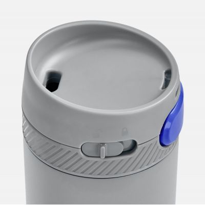 Термостакан X1 с цветной кнопкой, серый с синим-3