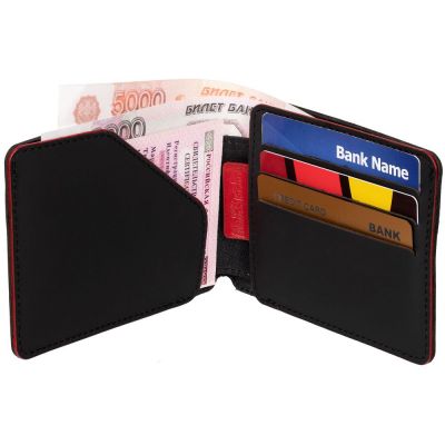 Портмоне Arrival, черное с красным-5