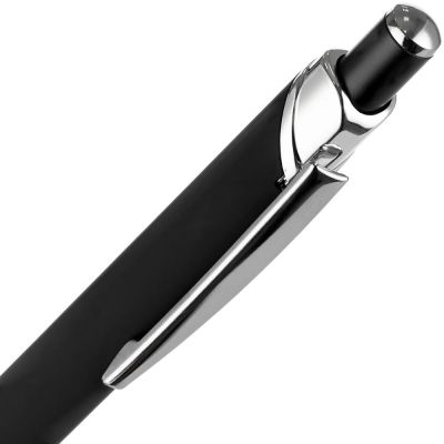 Ручка шариковая Chromos Soft Touch, черная-3