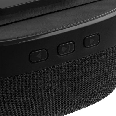 Колонка с беспроводной зарядкой Esca и подсветкой логотипа, черная-11