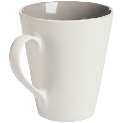 Кружка New Bell матовая, белая с серым-1