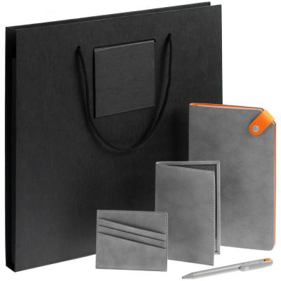 Набор Nubuk Grey, серый с оранжевым-0