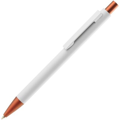 Ручка шариковая Chromatic White, белая с оранжевым-0