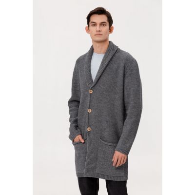 Кардиган мужской с пуговицами Free Flow, серый меланж-1