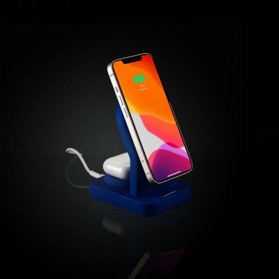 Зарядная станция с подсветкой Cooper Duo, синяя-12