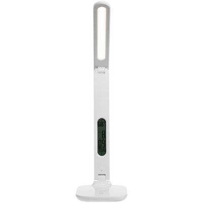 Настольная лампа с часами и календарем Office Torch, белая-2