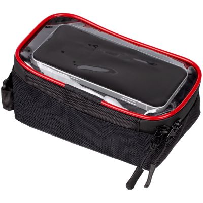 Велосумка BikeLine на раму, черная с красным-1