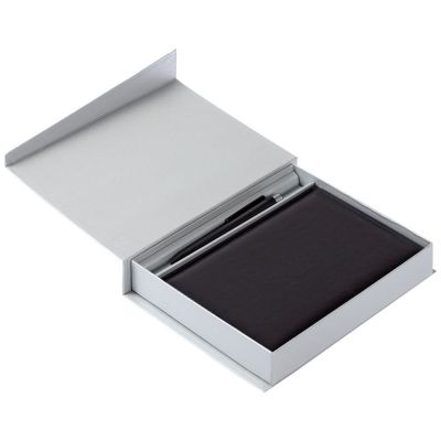 Коробка Duo под ежедневник и ручку, серая-4