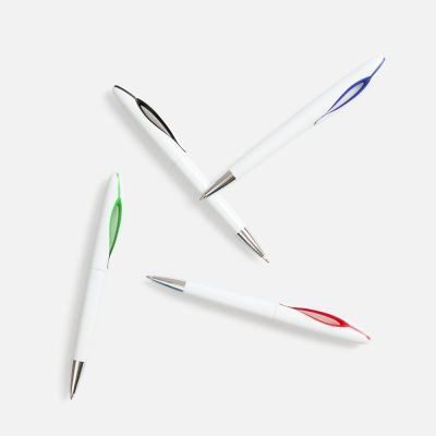 Ручка шариковая Nave, белая с красным-3