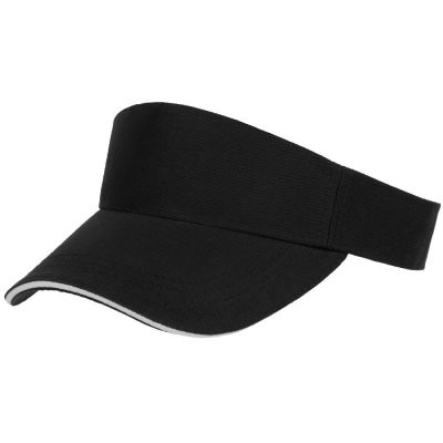 Козырек Active, черный с белым кантом-0
