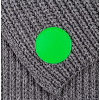 Лейбл из ПВХ Dzeta Round, L, зеленый неон-1