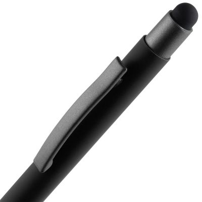 Ручка шариковая Atento Soft Touch Stylus со стилусом, черная-3