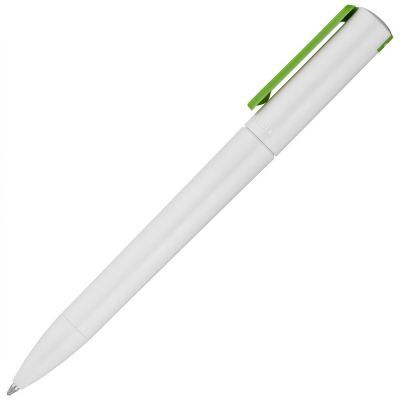 Ручка шариковая Split White Neon, белая с зеленым-2