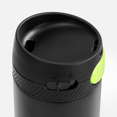 Термостакан X1 с цветной кнопкой, черный с желтым-2