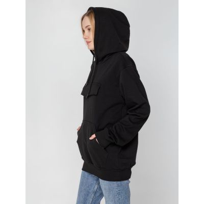 Худи унисекс с карманом на груди Chest Pocket, черное-7