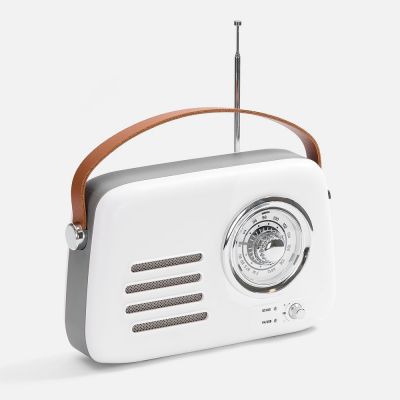 Bluetooth-колонка с радио Retronica, белая-0