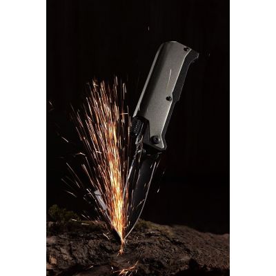 Нож складной с фонариком и огнивом Ster, серый-8