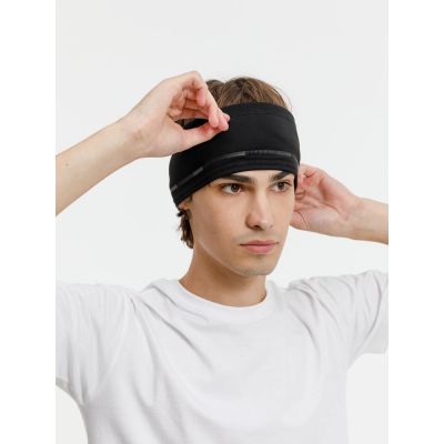 Спортивная повязка утепленная Jogge, черная-6