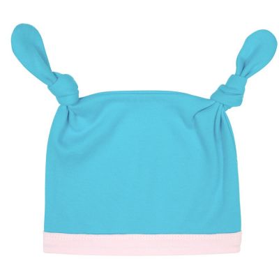 Шапочка детская Baby Prime, бирюзовая с розовым-0
