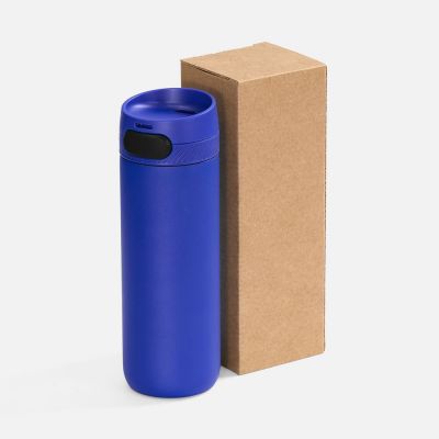 Термостакан X1 с цветной кнопкой, синий с черным-4