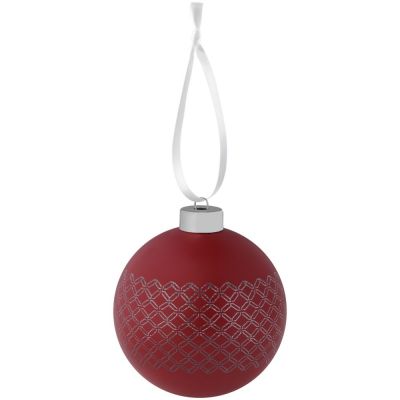 Елочный шар Queen с лентой, 10 см, красный-0