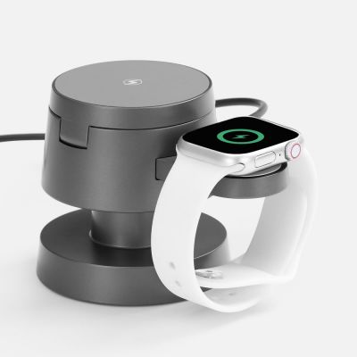 Станция беспроводной зарядки с подсветкой Lume, серая-3