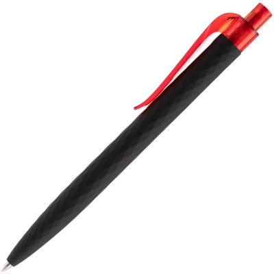 Ручка шариковая Prodir QS01 PRT-T Soft Touch, черная с красным-1