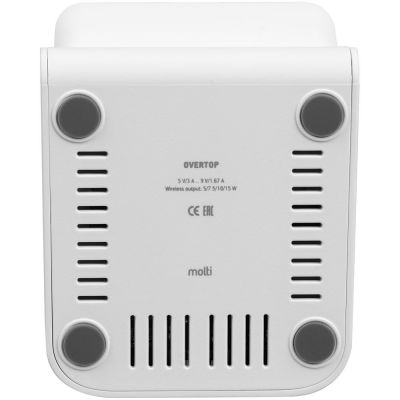 Беспроводное зарядное устройство с быстрой зарядкой Overtop, белое-5