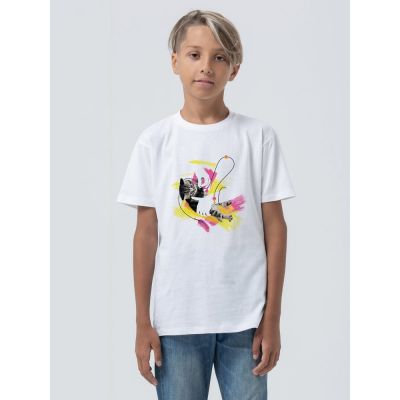 Футболка детская «Обними кота», белая-3