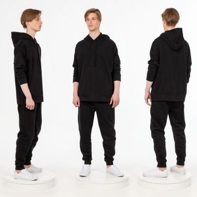 Худи унисекс H2, черное-4