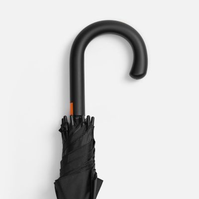 Зонт-трость Hidecolor с цветными спицами, черный с оранжевым-4