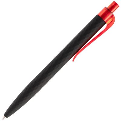 Ручка шариковая Prodir QS01 PRT-T Soft Touch, черная с красным-2