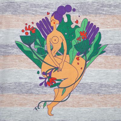 Футболка женская «Амазонка» двусторонняя, оранжевая с фиолетовым-4