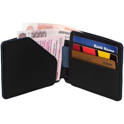 Портмоне Arrival, черное с синим-5