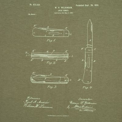 Футболка приталенная Old Patents. Knife, меланж хаки-1