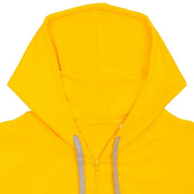 Толстовка на молнии с капюшоном Unit Siverga, желтая-3