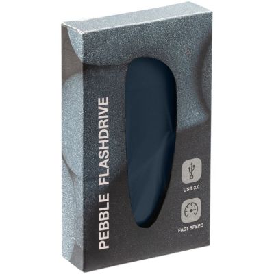 Флешка Pebble, серо-синяя, USB 3.0, 16 Гб-2