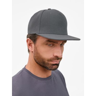 Бейсболка Epicore с прямым козырьком, серая-4