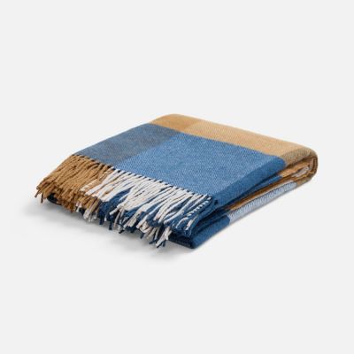 Плед Fleco, синий с коричневым-1