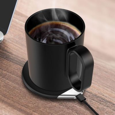Кружка с подогревом и беспроводной зарядкой dualBase, черная-9