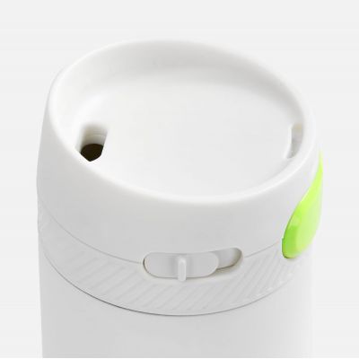 Термостакан X1 с цветной кнопкой, белый с желтым-3