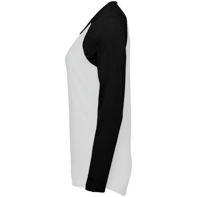 Футболка женская с длинным рукавом Milky Lsl, белая с черным-2